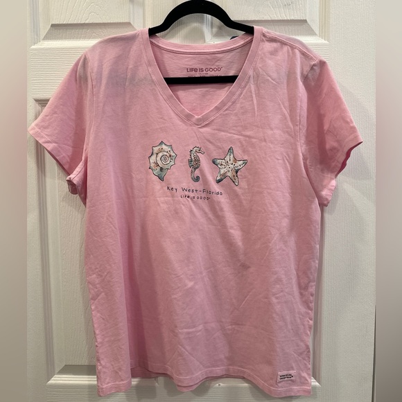 Life Is Good Tops - Life is good key west Florida v neck women’s crusher tee size XL NWT